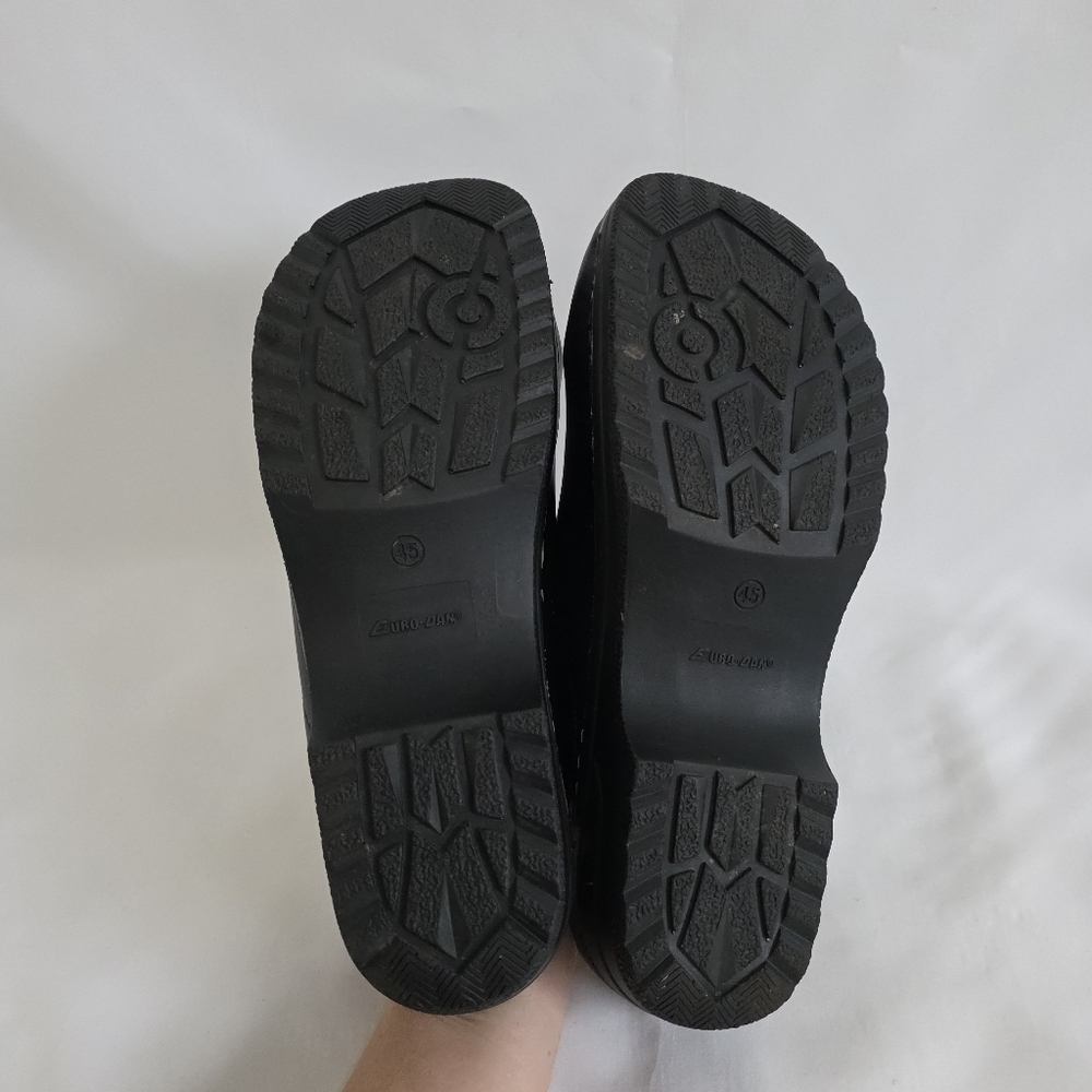 Euro-Dan Atlas Black Leather Wooden Work Chef Clogs - Picture 7 of 10